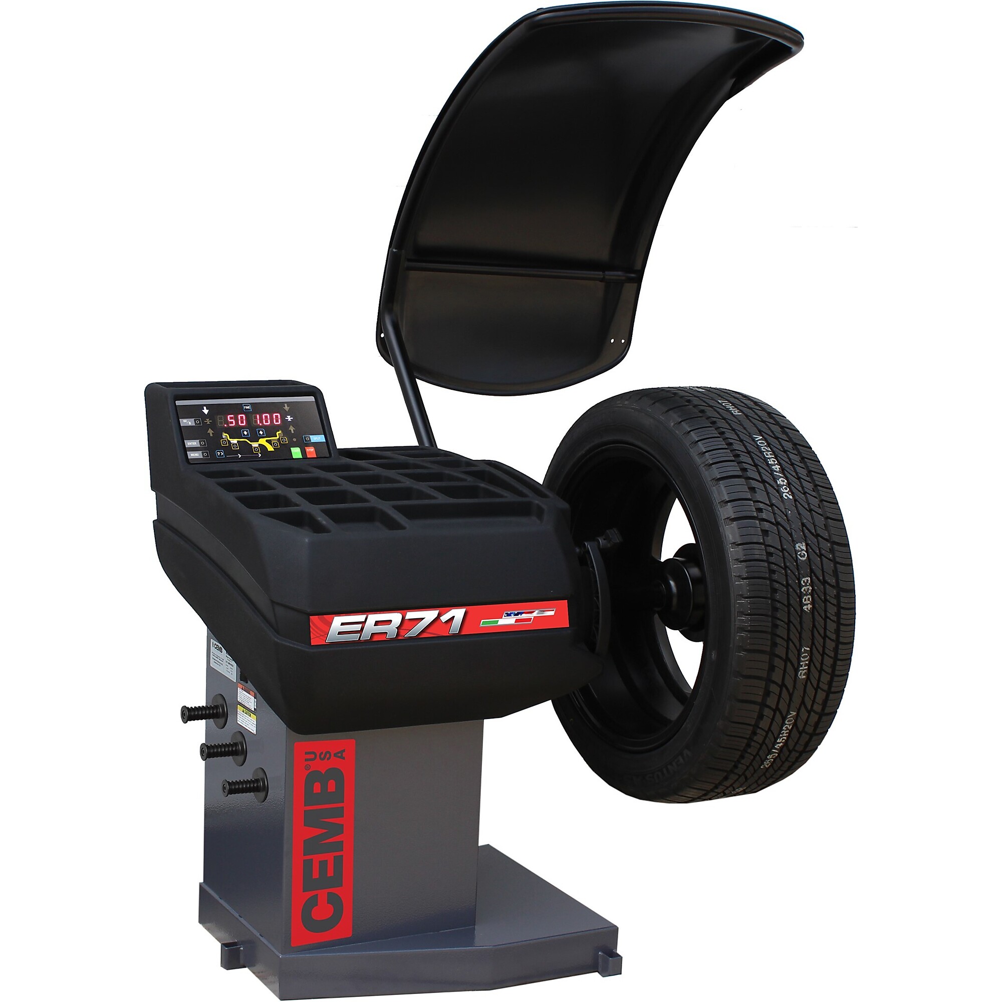 CEMB, Professional Wheel Balancer-Digital Display, Phase Single-phase, Max. Rim Width 20 in, Tire Diameter 30 in, Model# ER71